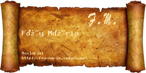 Fáy Mária névjegykártya
