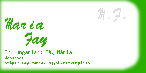 maria fay business card