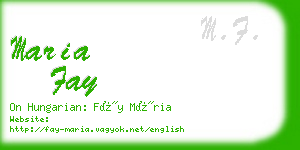 maria fay business card